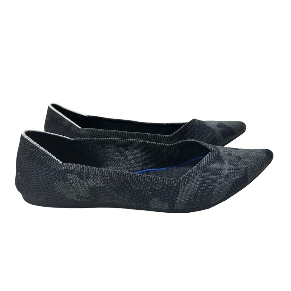 Rothy’s Rare HTF Retired Gray Black The Point Camo Flat Slip On size‎ 9.5
